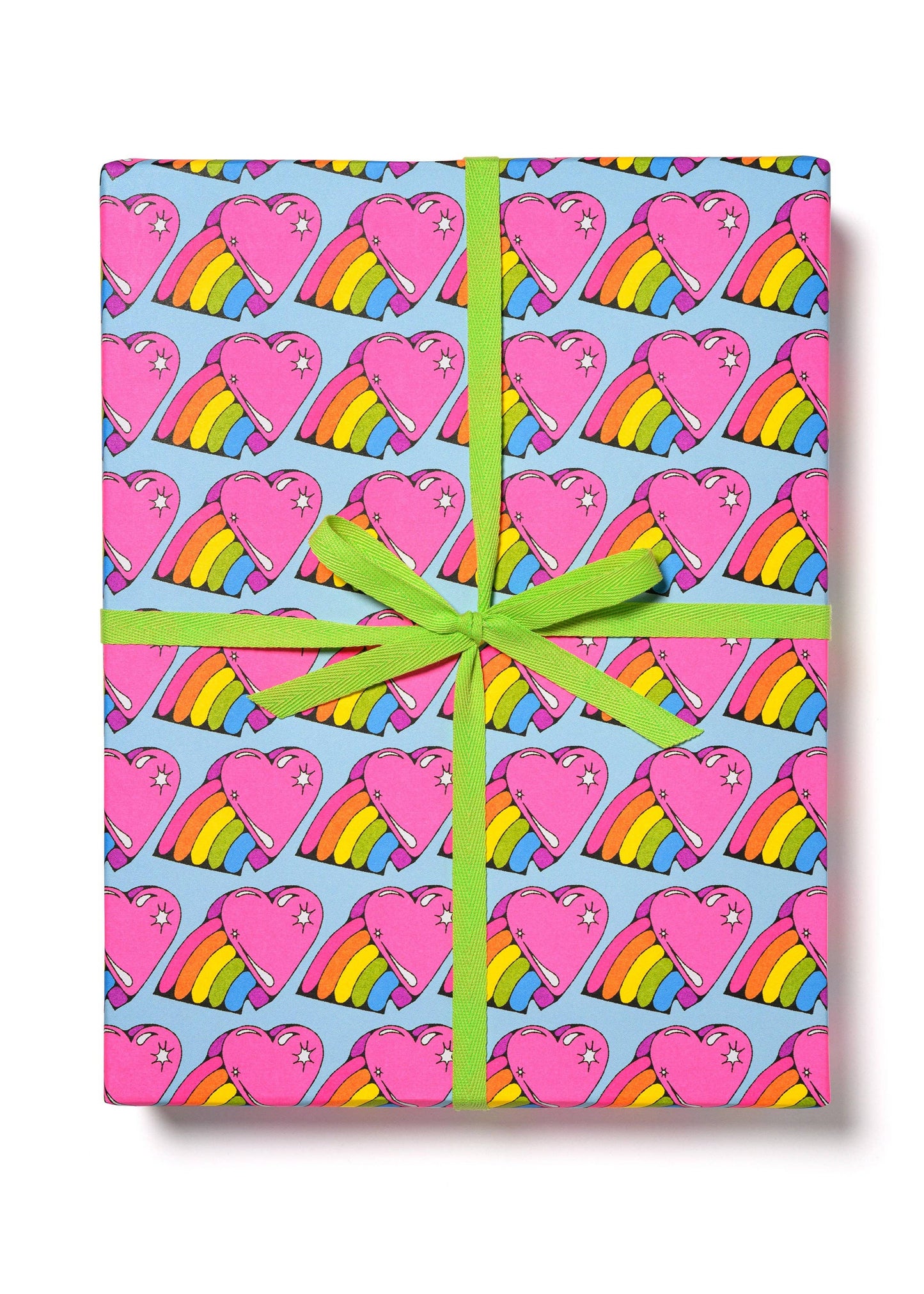 Rainbow Hearts wrapping paper