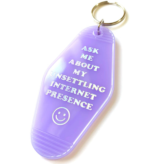 Unsettling Internet Presence Motel Tag Keychain