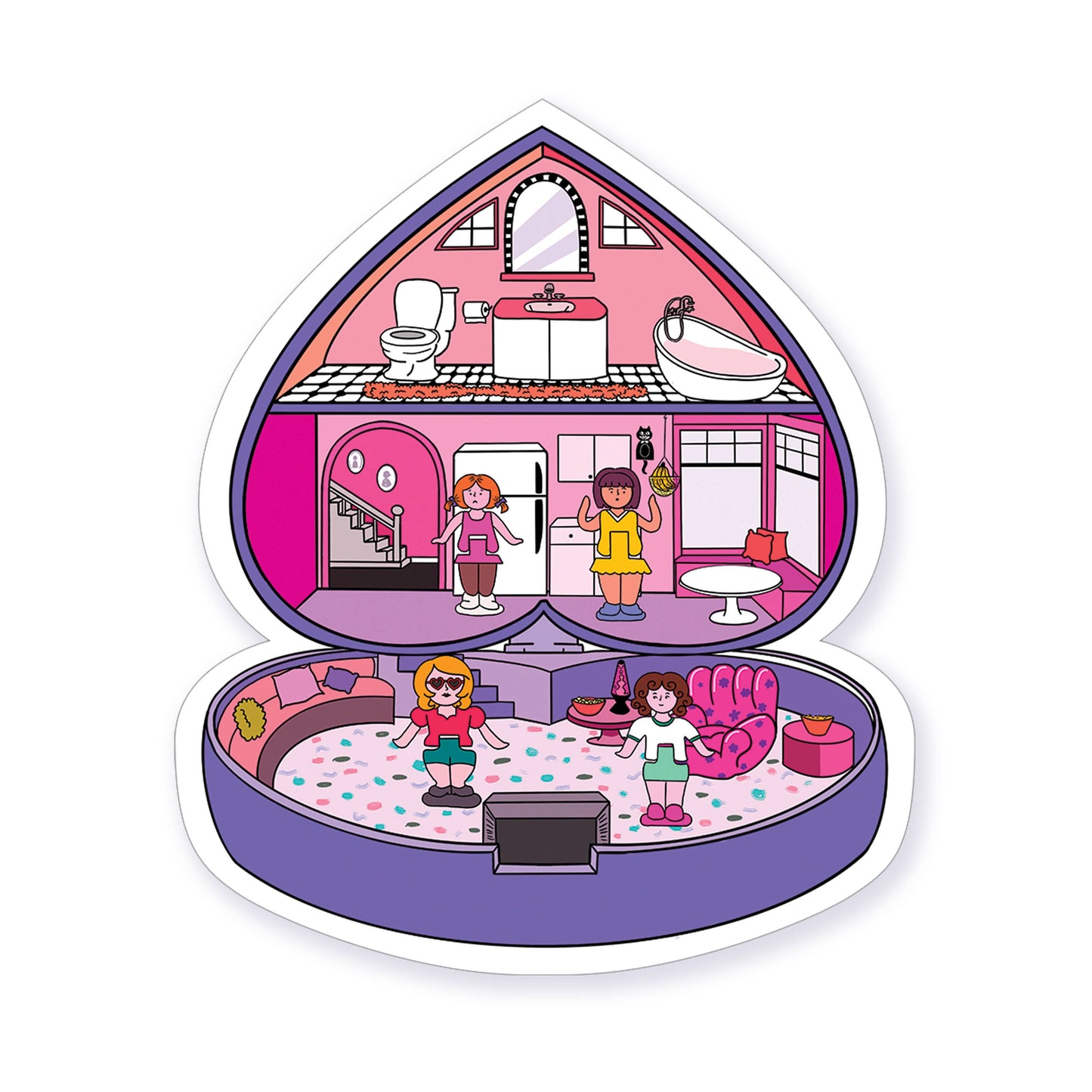 Purple Polly Pocket sticker
