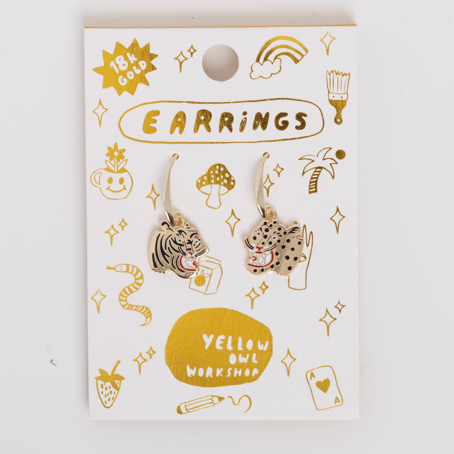 Tiger & Cheetah Earrings - Kristina Micotti Gold Jewelry