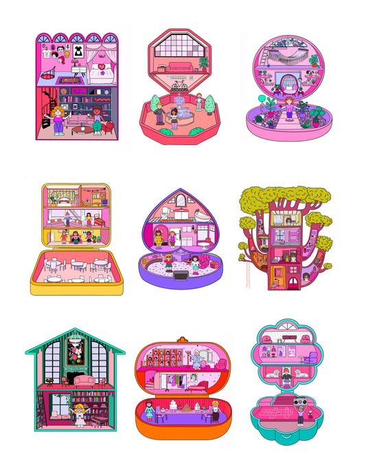 Polly Pocket Homes print