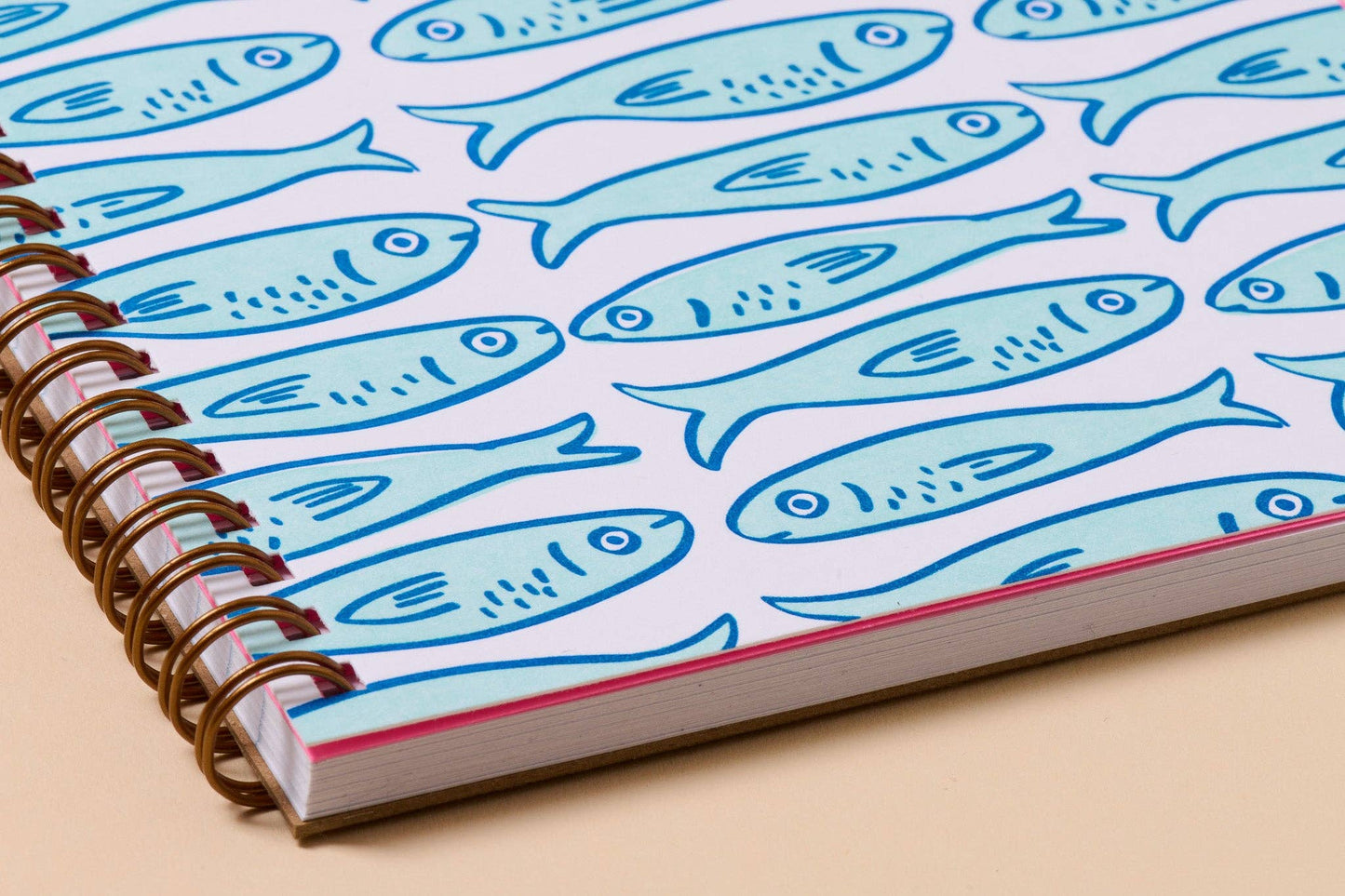 Sardines A5 Letterpress Spiral Notebook