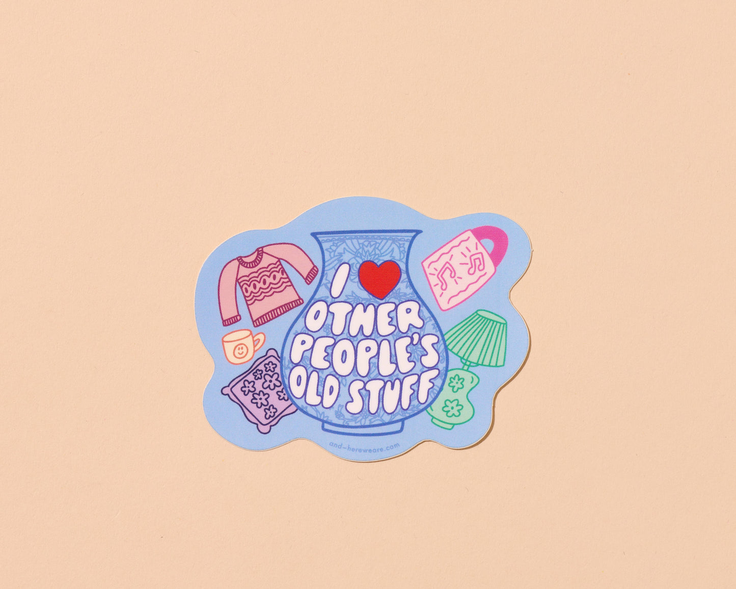 I Heart Other People's Old Stuff Vinyl Sticker