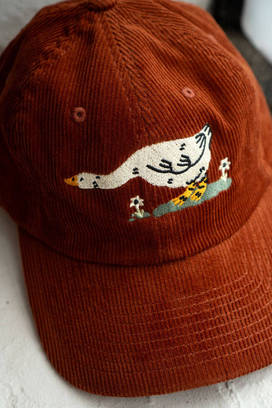 Reaching Corduroy Dad Hat | Rust | Embroidered Cord Cap: Rust