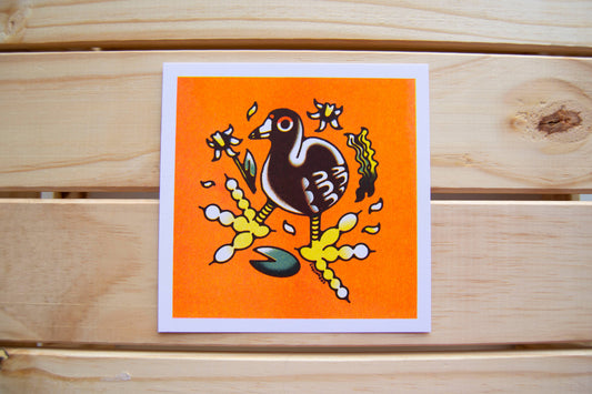 American Coot - 5x5" Risograph Print