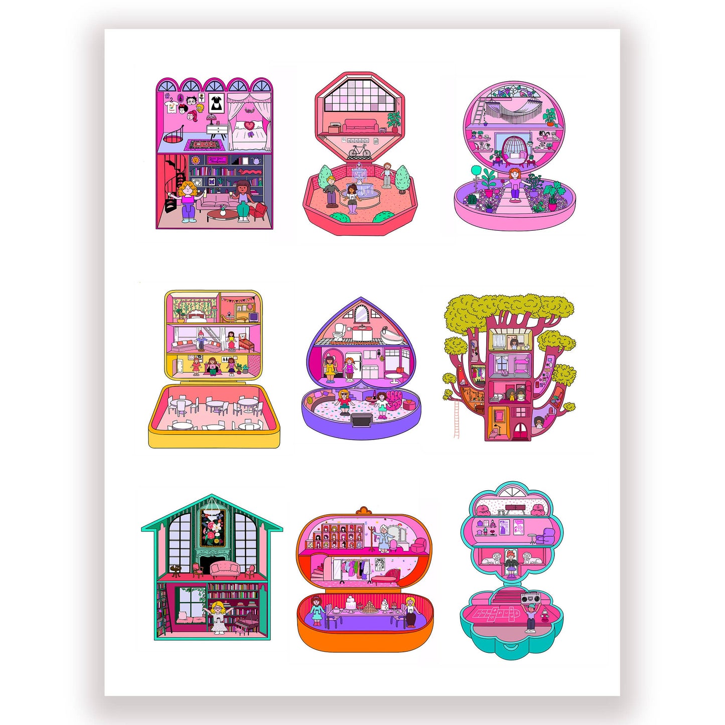 Polly Pocket Homes print