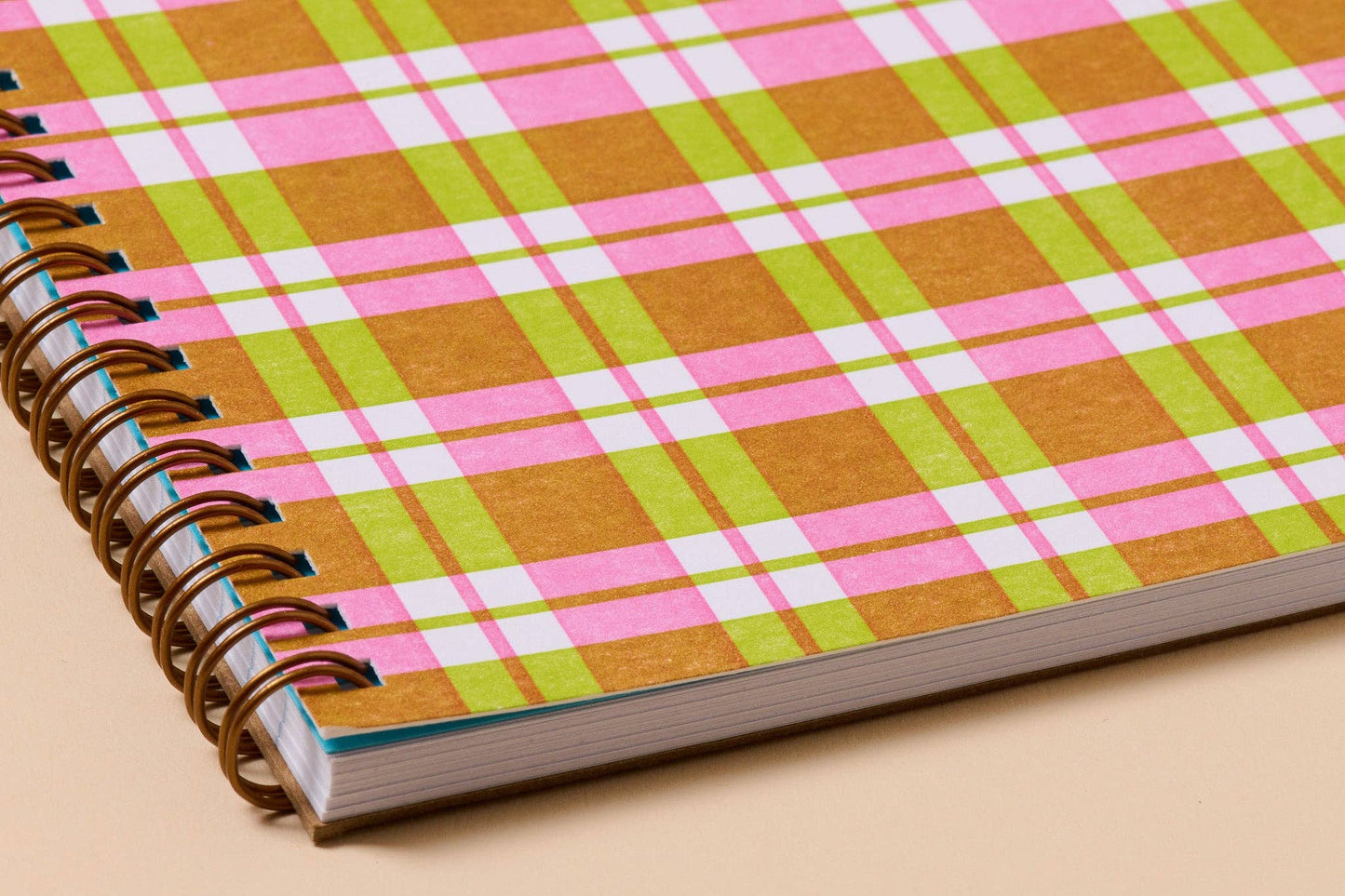 Gingham Picnic Letterpress A5 Spiral Notebook