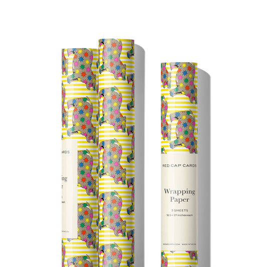 Star Hippos wrapping paper