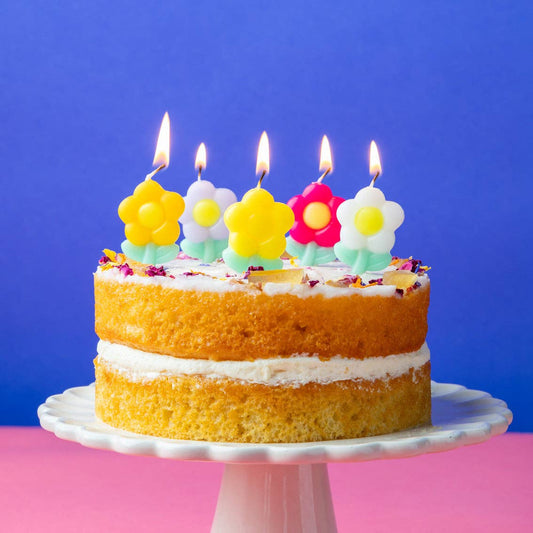 Daisy Multi Colored Birthday Candles - 5 Pack