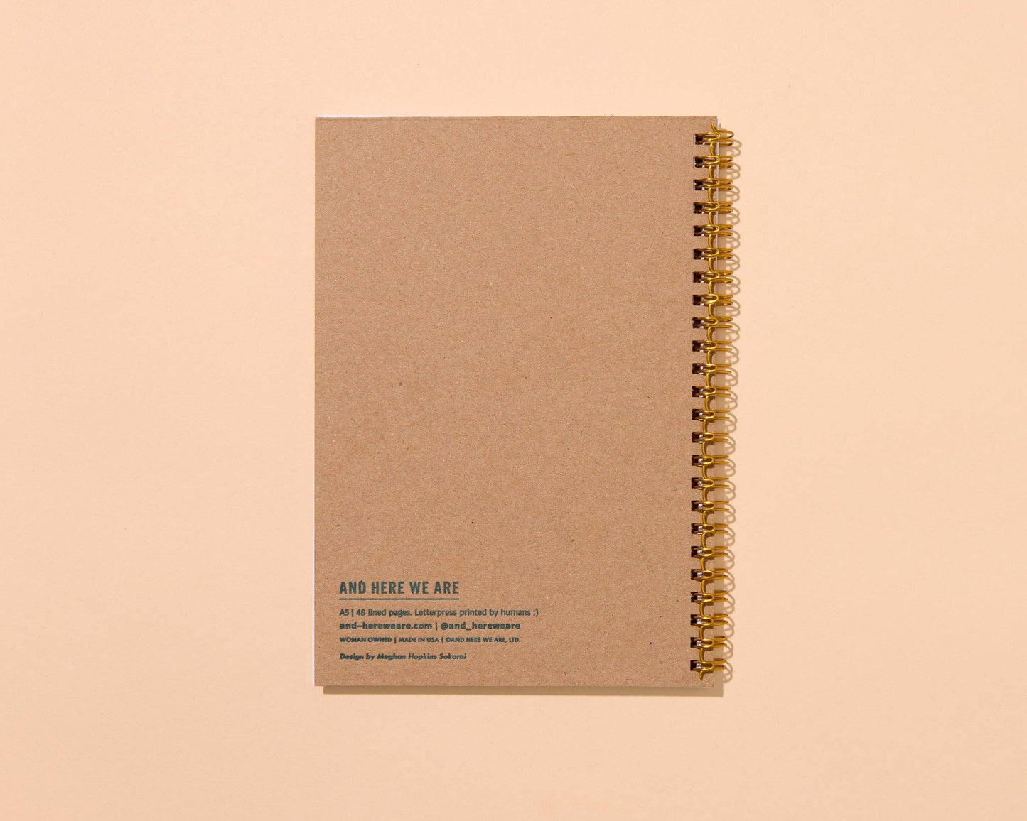 Letterpress A5 Lined Spiral Notebook—Toile Cats Pattern