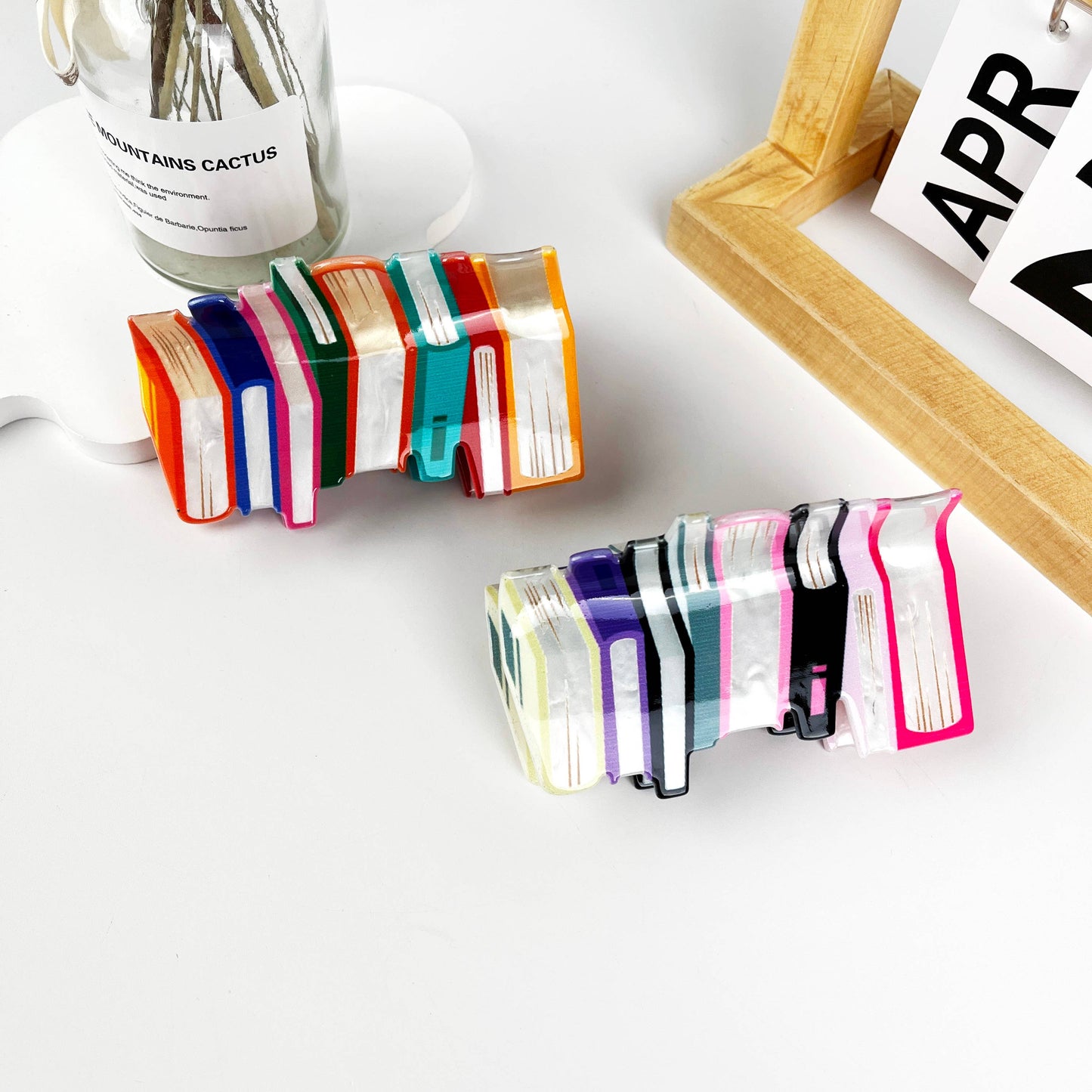 Stack of Books Hair Claw Clip