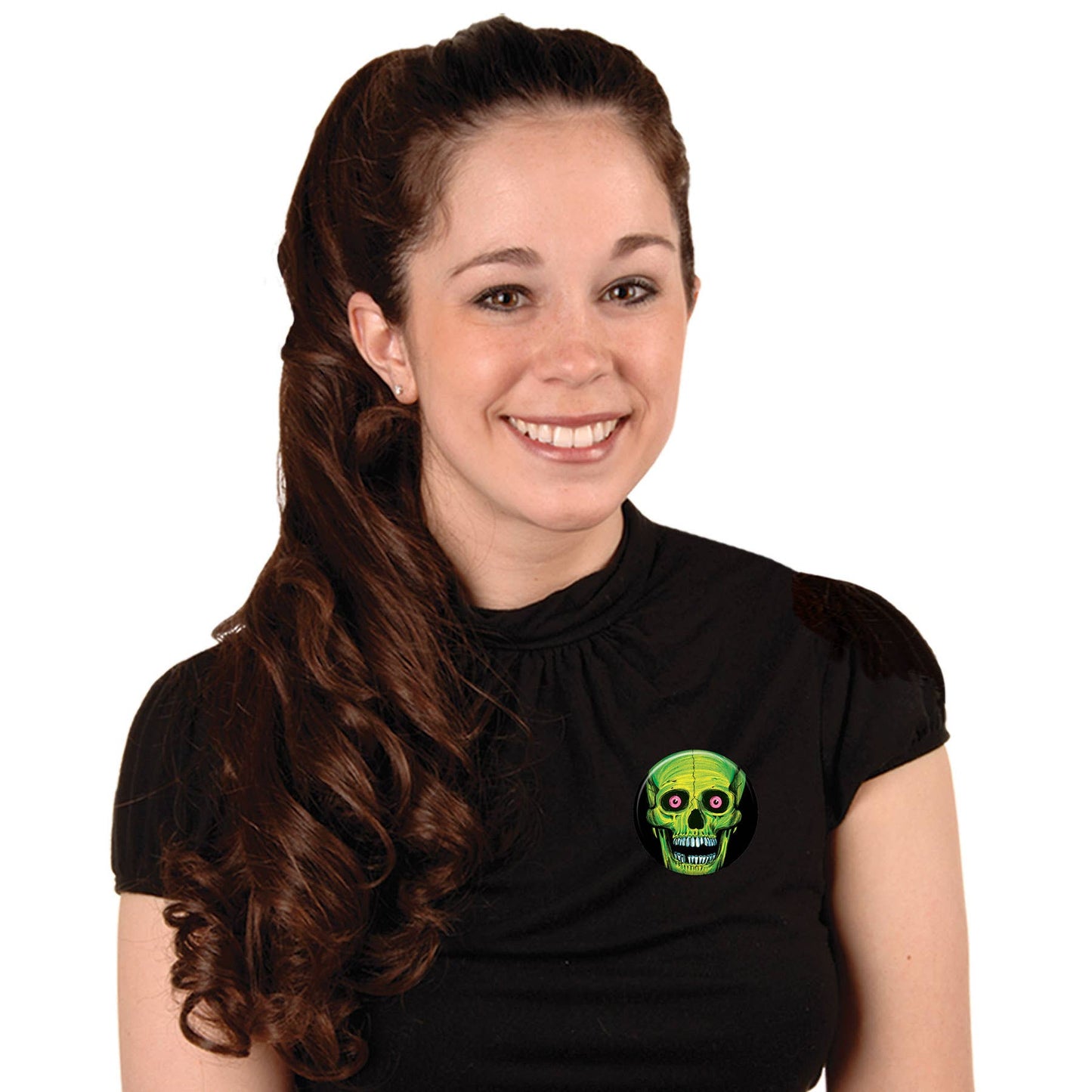 Vintage Halloween Skull 2" Button