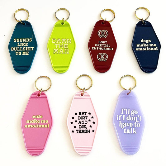 Dogs make me emotional motel Keychain