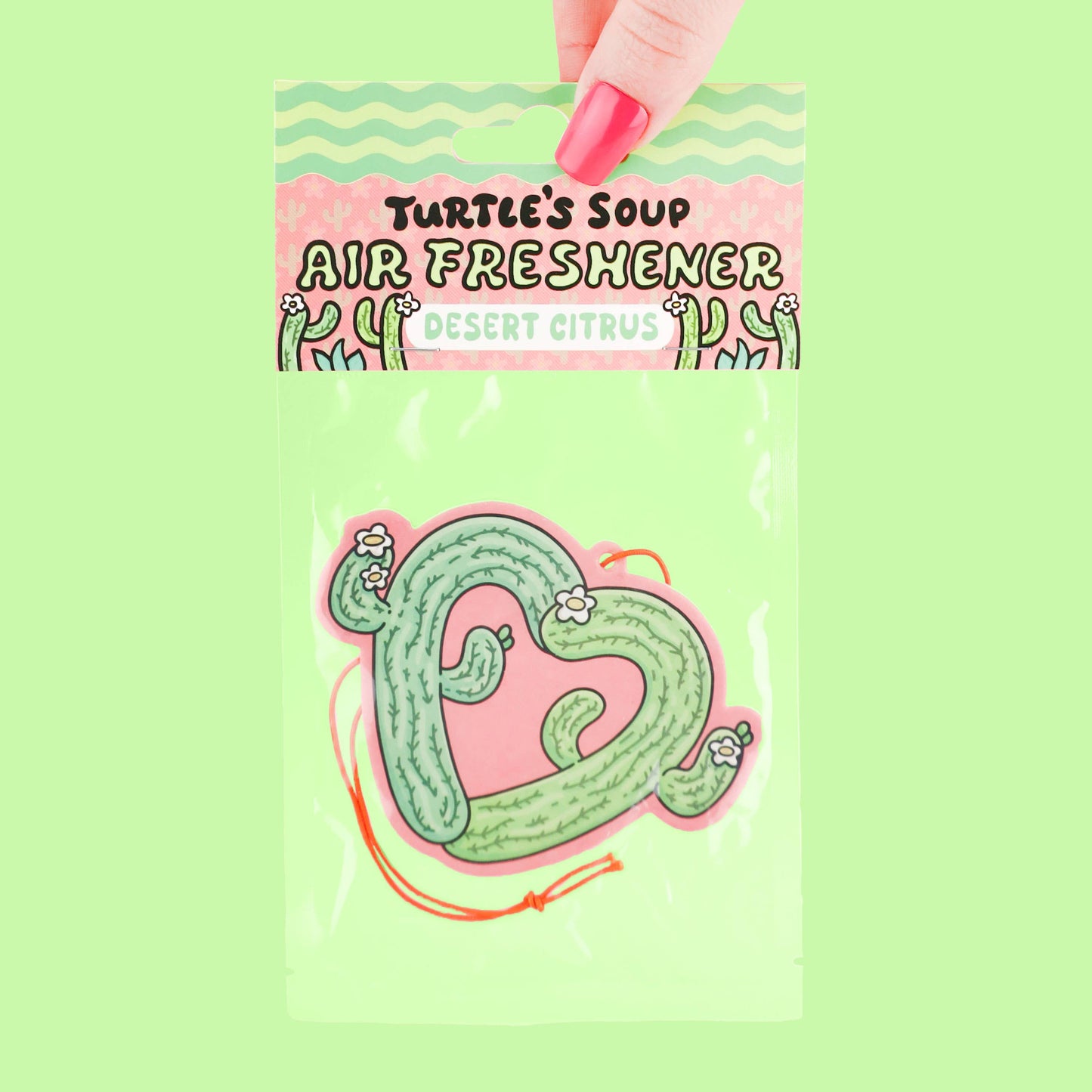 Saguaro Cactus Heart Desert Citrus Scented Car Air Freshener