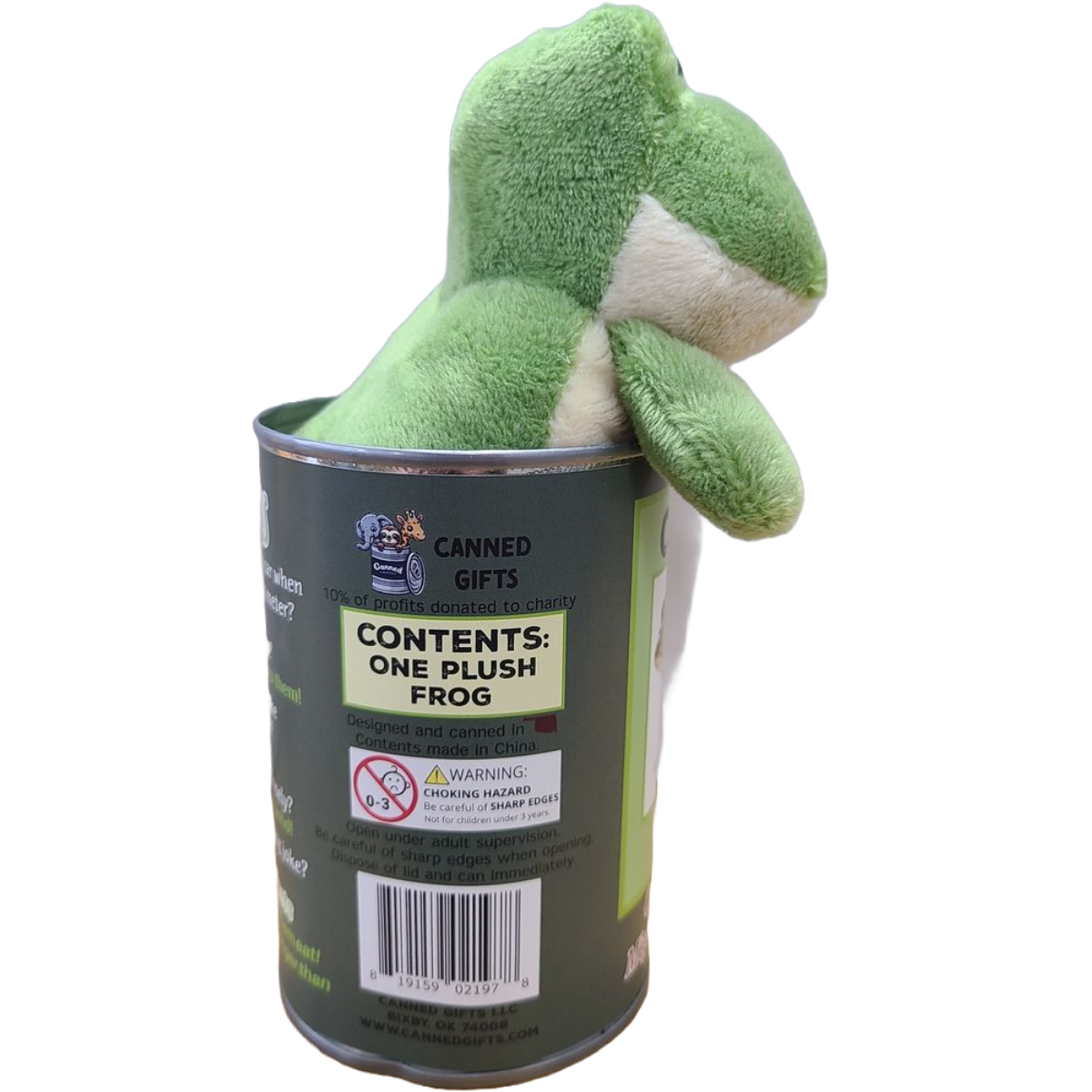 Lily the Canned Frog Stuffed Animal Plush w/Funny Jokes: Pop Top Lid