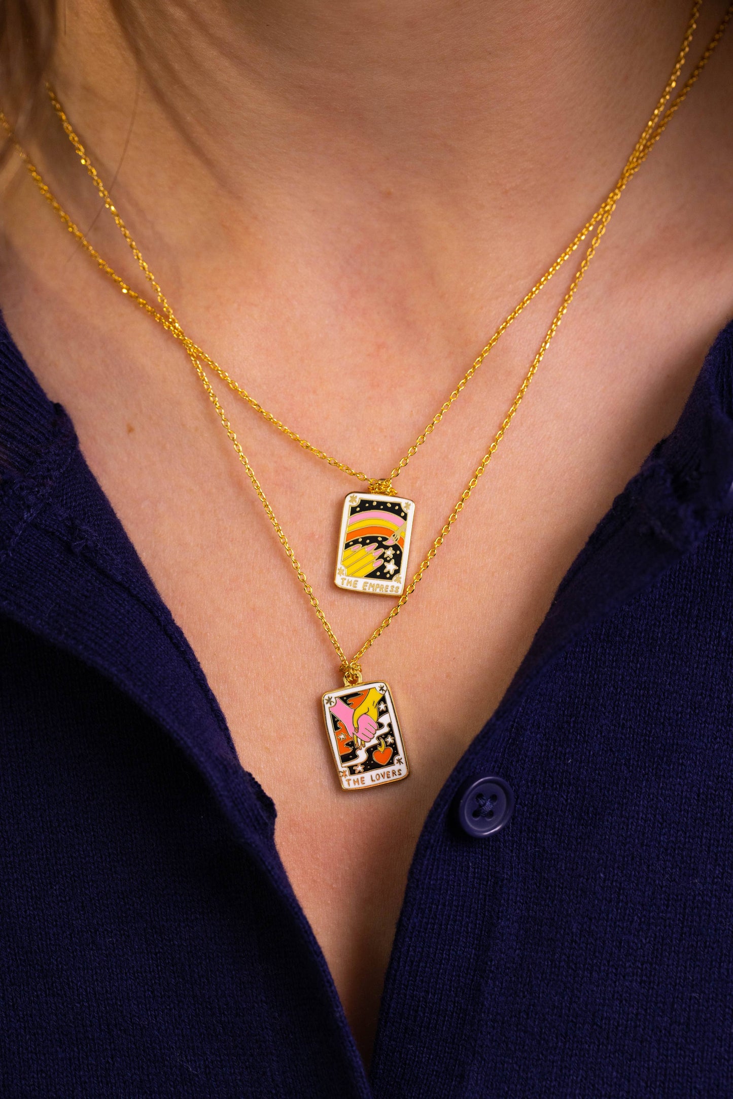Tarot Empress Pendant Necklace - 22k Gold Gilded Jewelry