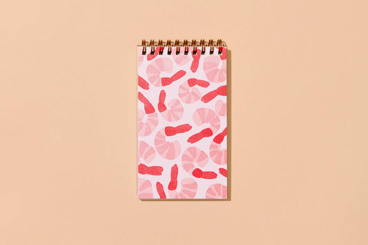 Shrimp Cocktail Letterpress Pocket-size Spiral Notebook