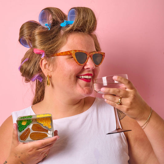 Large TV Dinner Hair Claw Clip