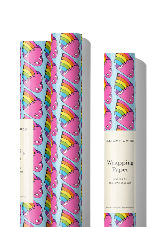 Rainbow Hearts wrapping paper