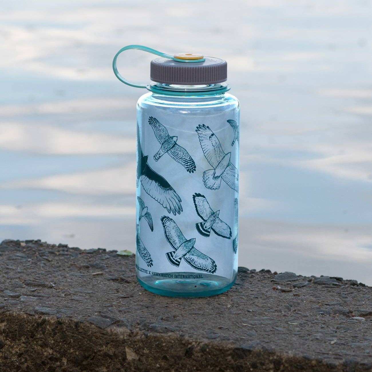 Hawks in Flight Nalgene Water Bottle | Seafoam