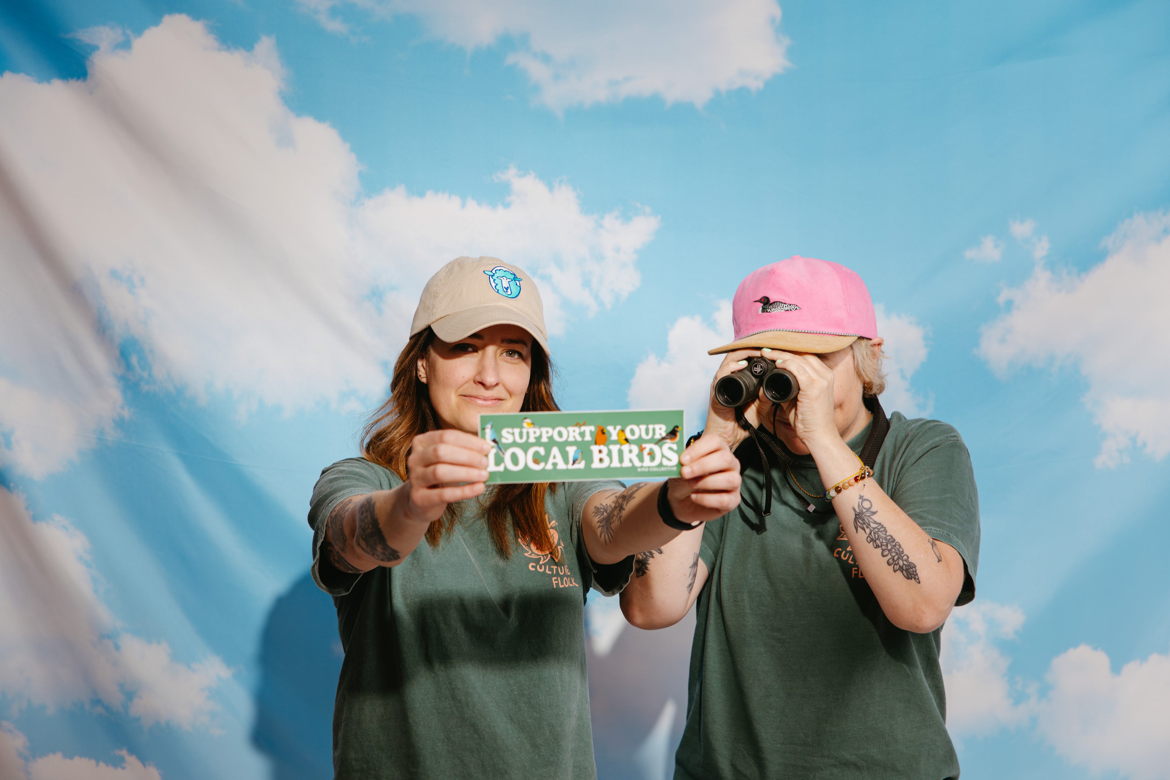 Summer & Brittany posing with the Outdoor Collection