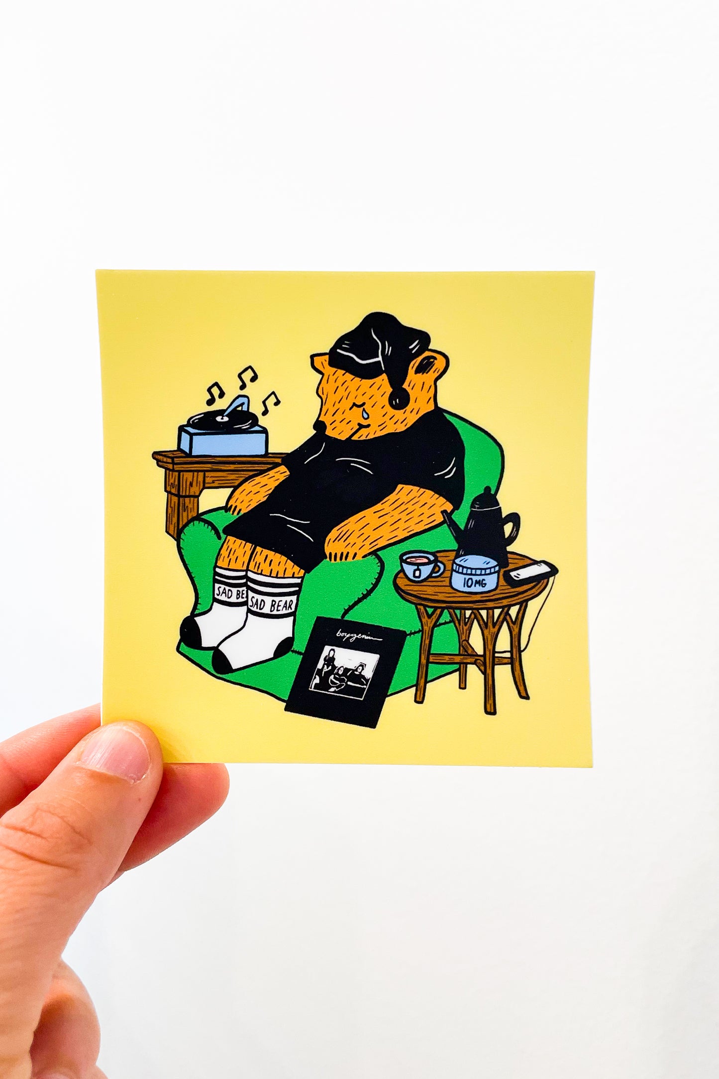 Sleepy Sad Time Bear Sticker