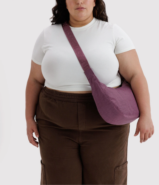 Medium Nylon Crescent Bag - Wild Plum