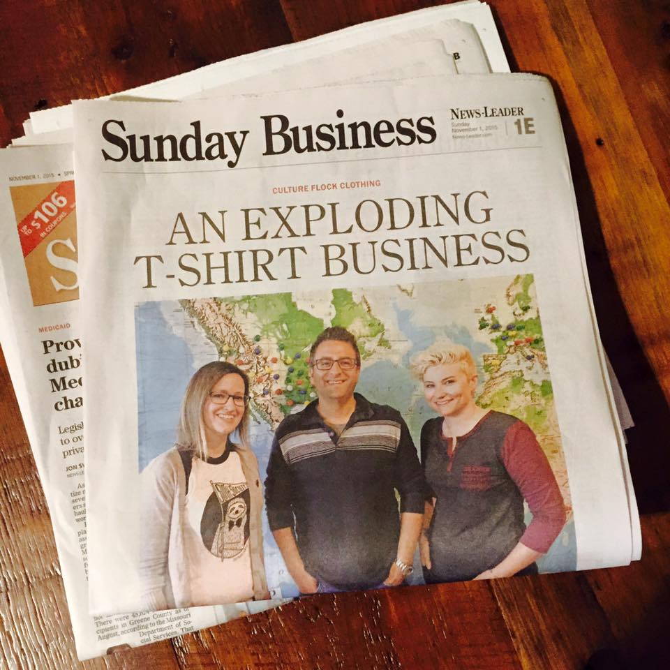 Summer and Brittany in the Springfield News Leader as an "Exploding T-Shirt Business"