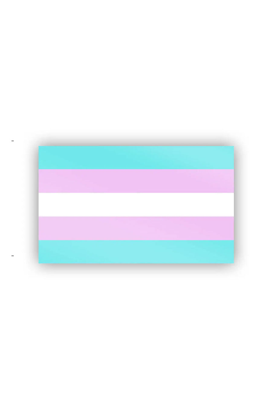 Vinyl sticker against a white background of the Transgender Pride Flag.