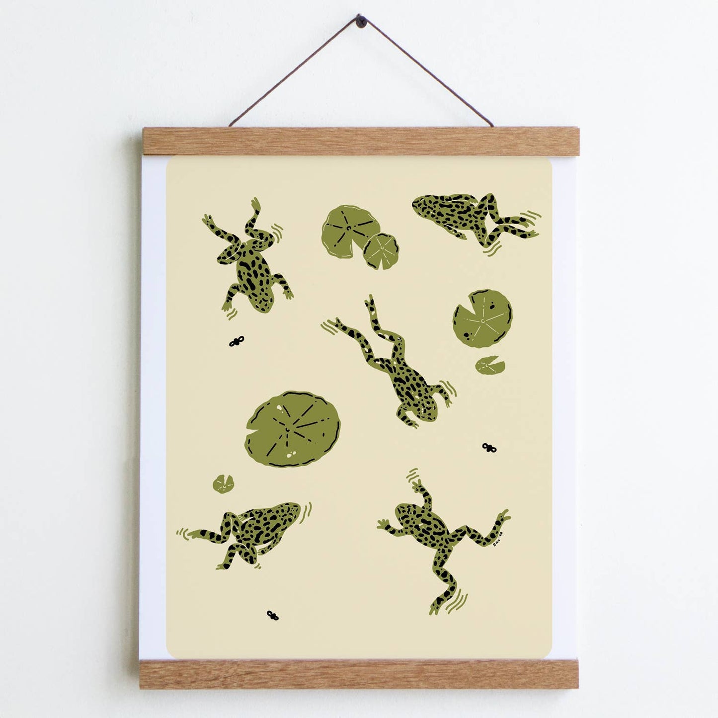 Frog Days Print: Cream / Large - 12" x 18"