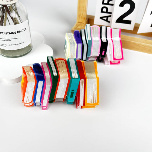Stack of Books Hair Claw Clip