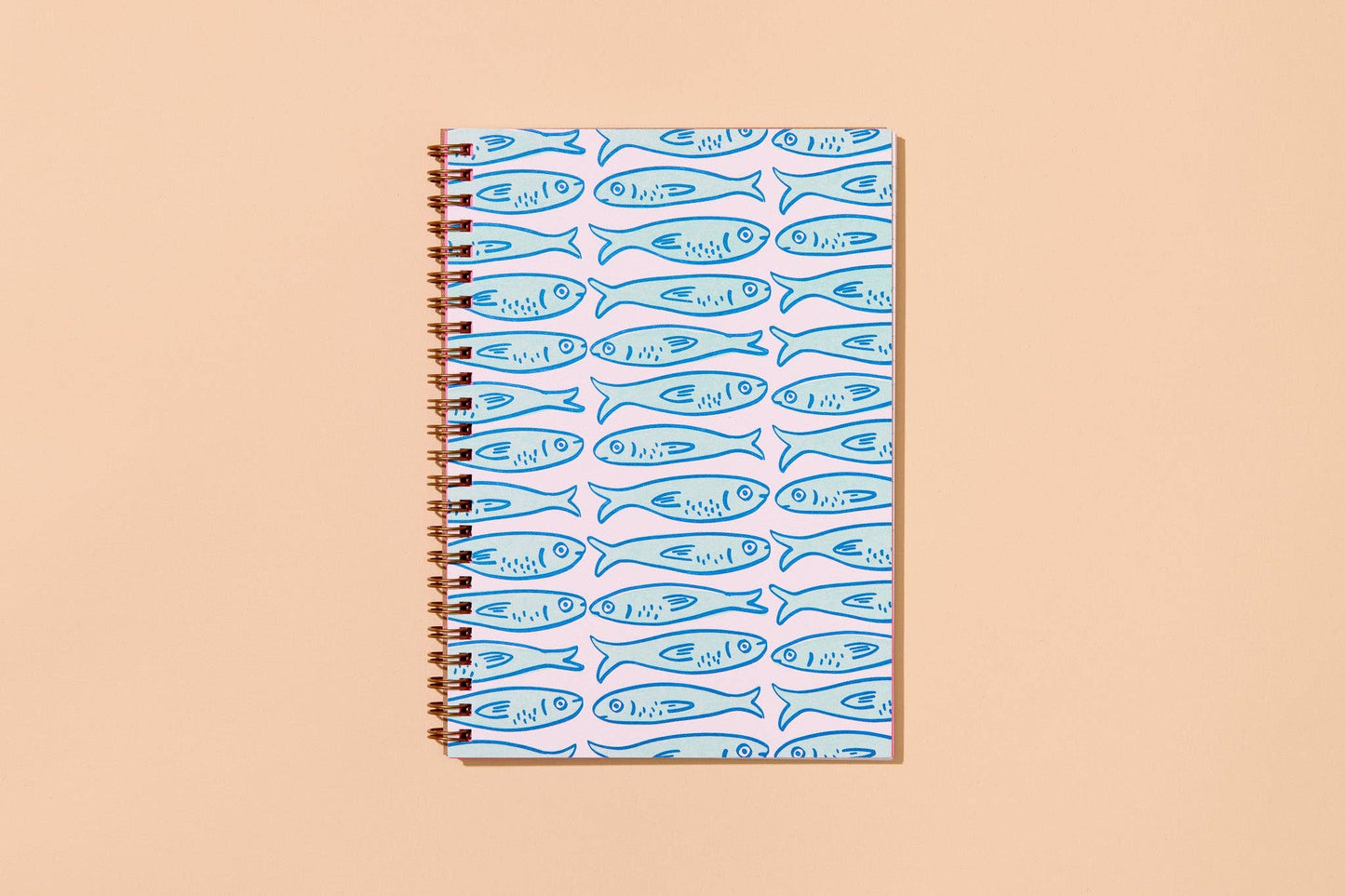 Sardines A5 Letterpress Spiral Notebook