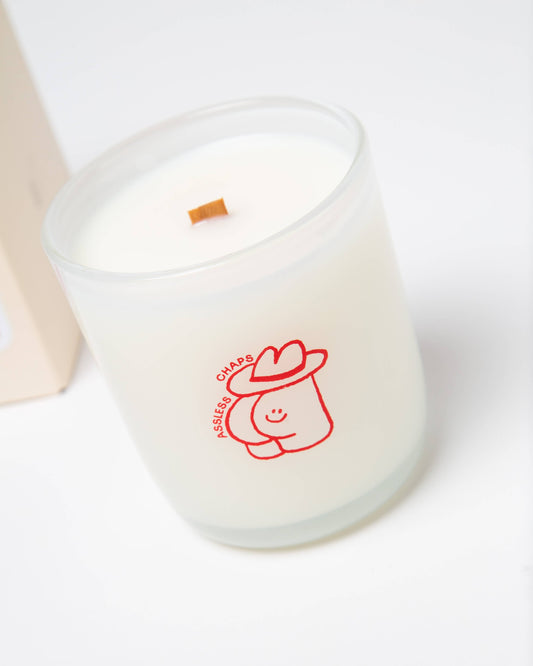 Assless Chaps - Saddle leather - Coconut Soy 8oz Candle