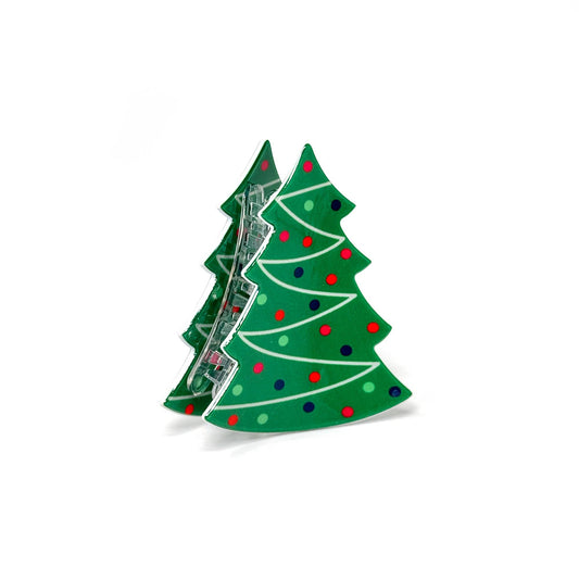 Christmas Tree Hair Claw Clip – Festive Holiday Accessory