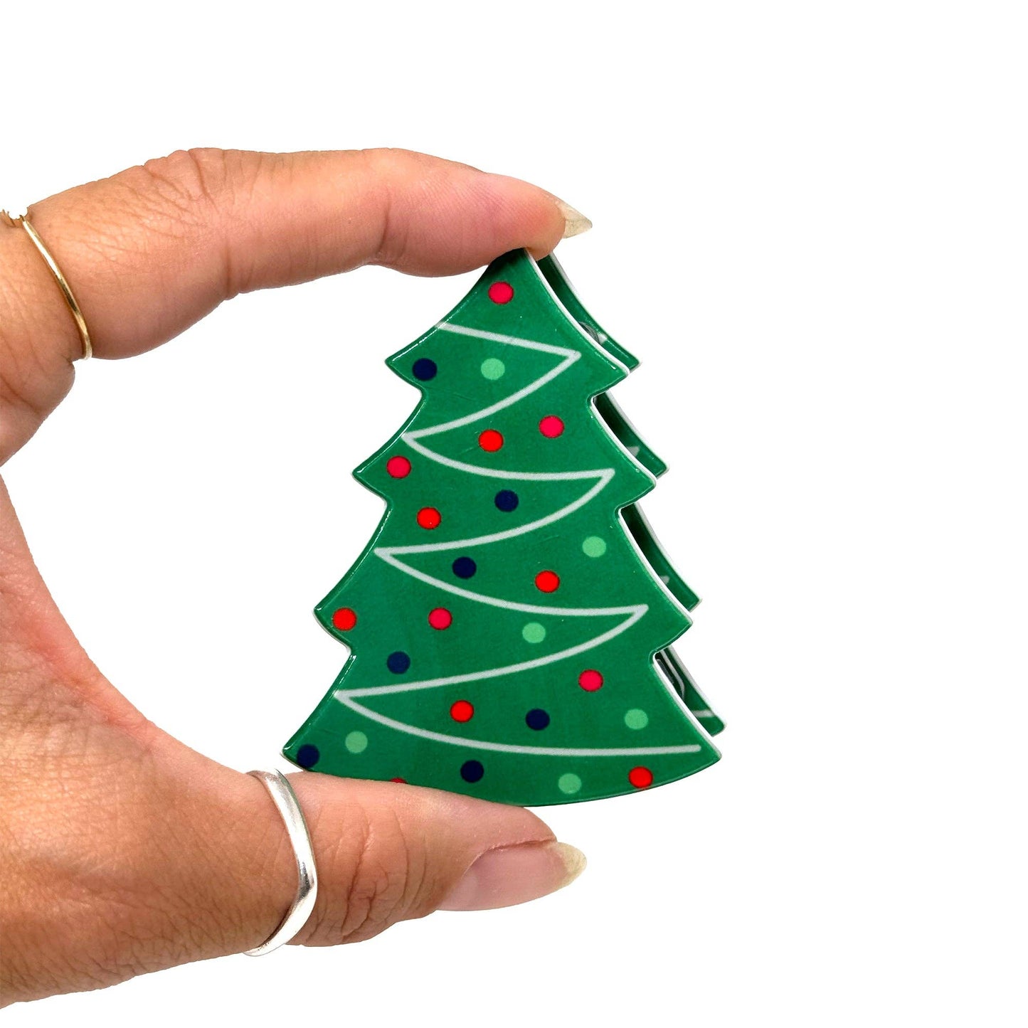 Christmas Tree Hair Claw Clip – Festive Holiday Accessory