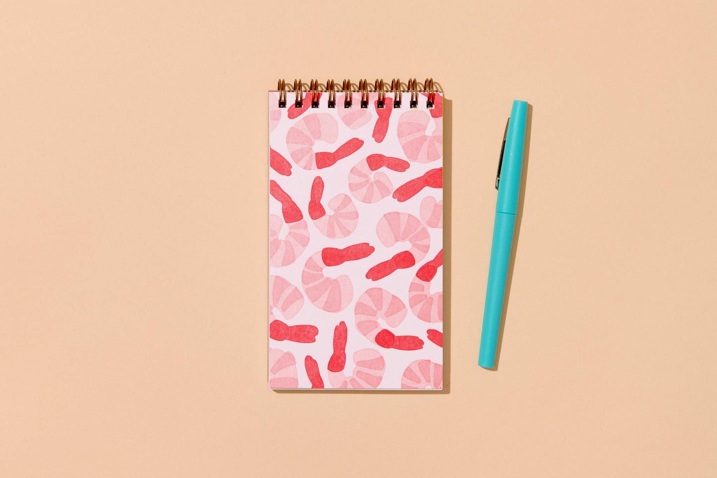 Shrimp Cocktail Letterpress Pocket-size Spiral Notebook