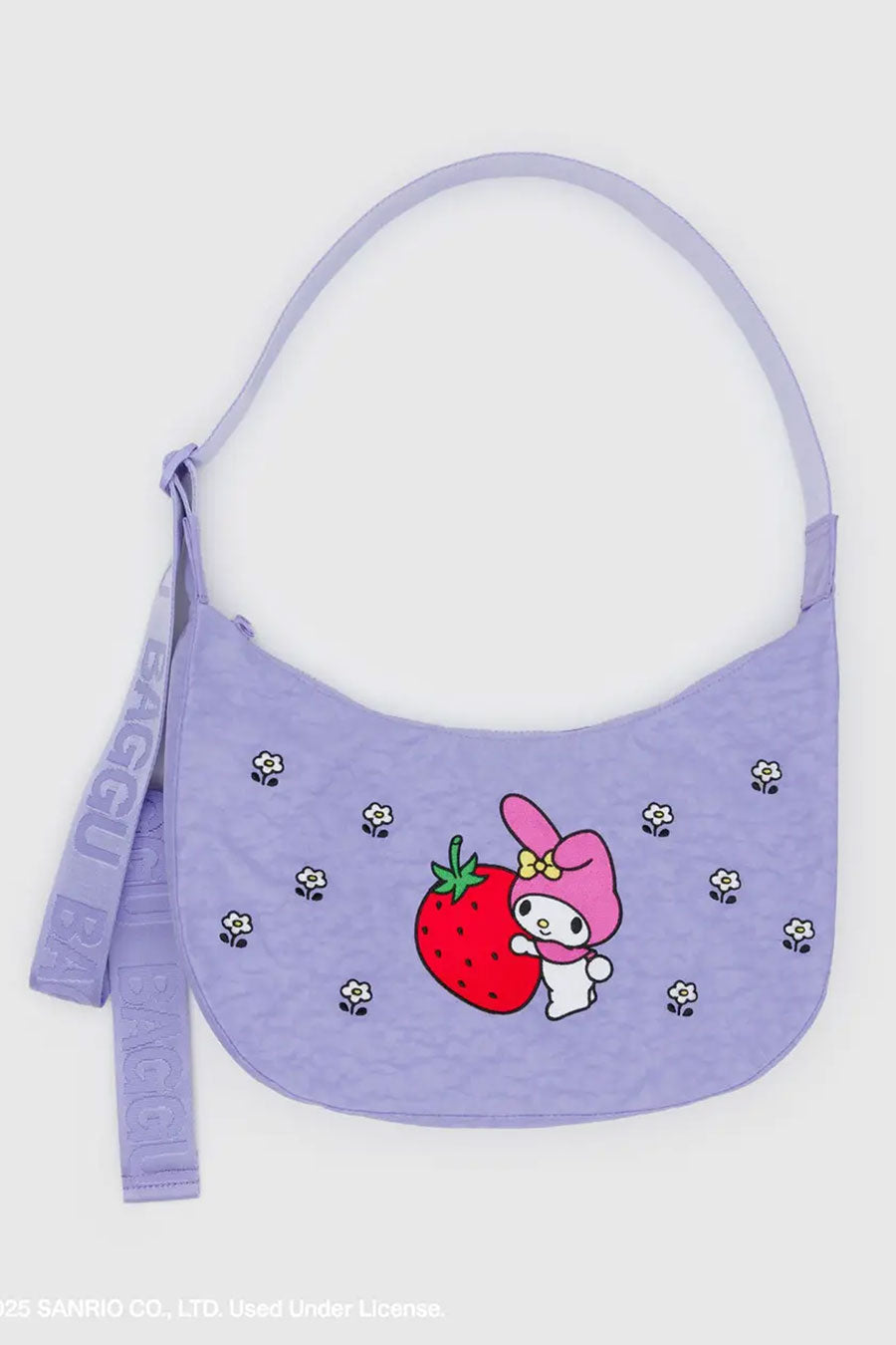 Medium Nylon Crescent Bag - Embroidered My Melody Strawberry