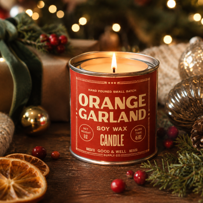 Orange Garland Soy Candle - 1/2 Pint / Cotton Wick