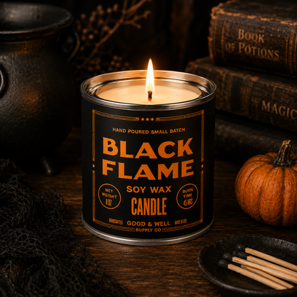 Black Flame Soy Candle - Halloween Collection: 1/2 Pint