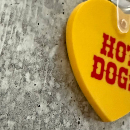 Hot Dogs Heart Keychain