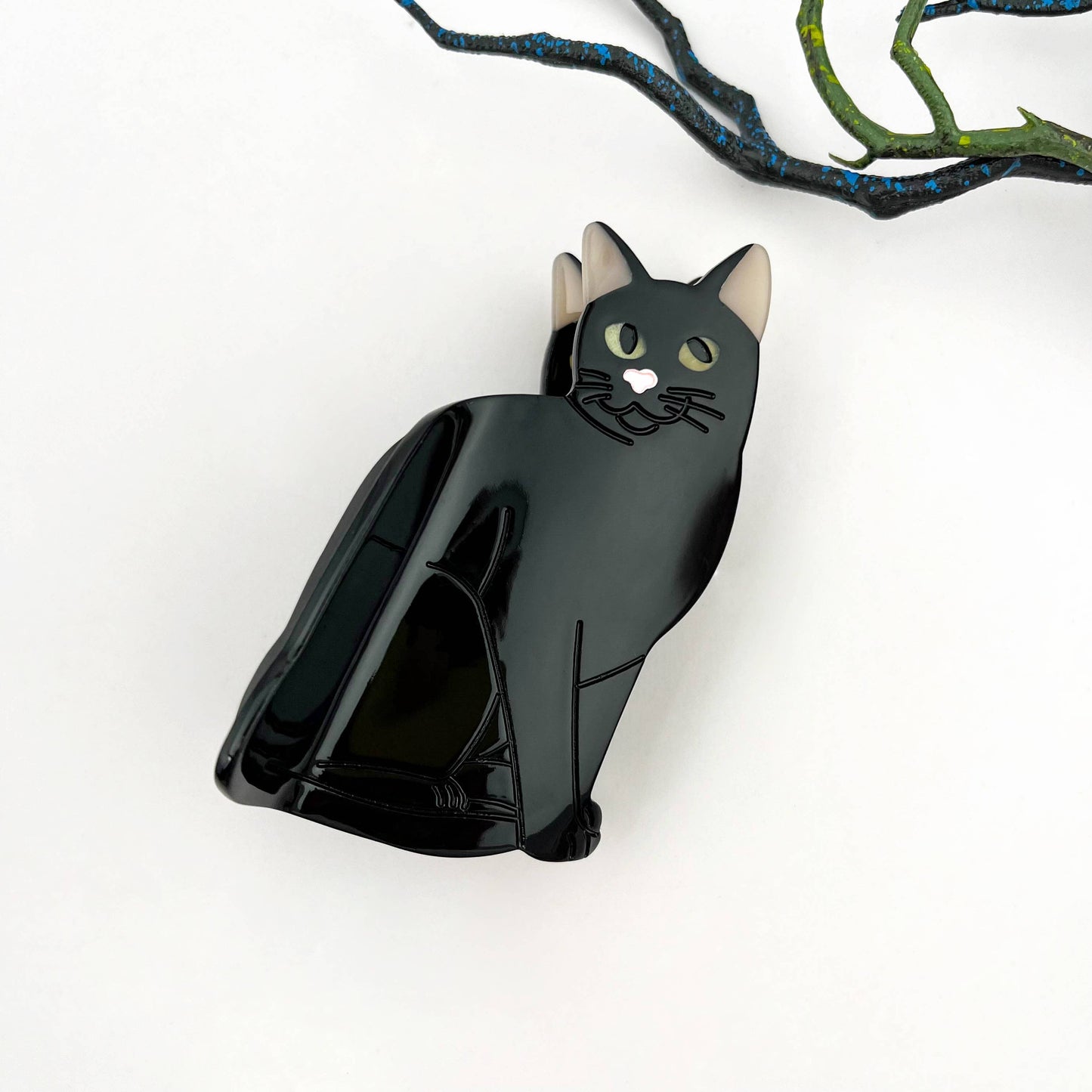 Black Cat Hair Claw Clip