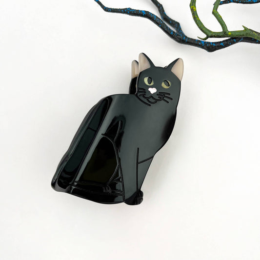 Black Cat Hair Claw Clip