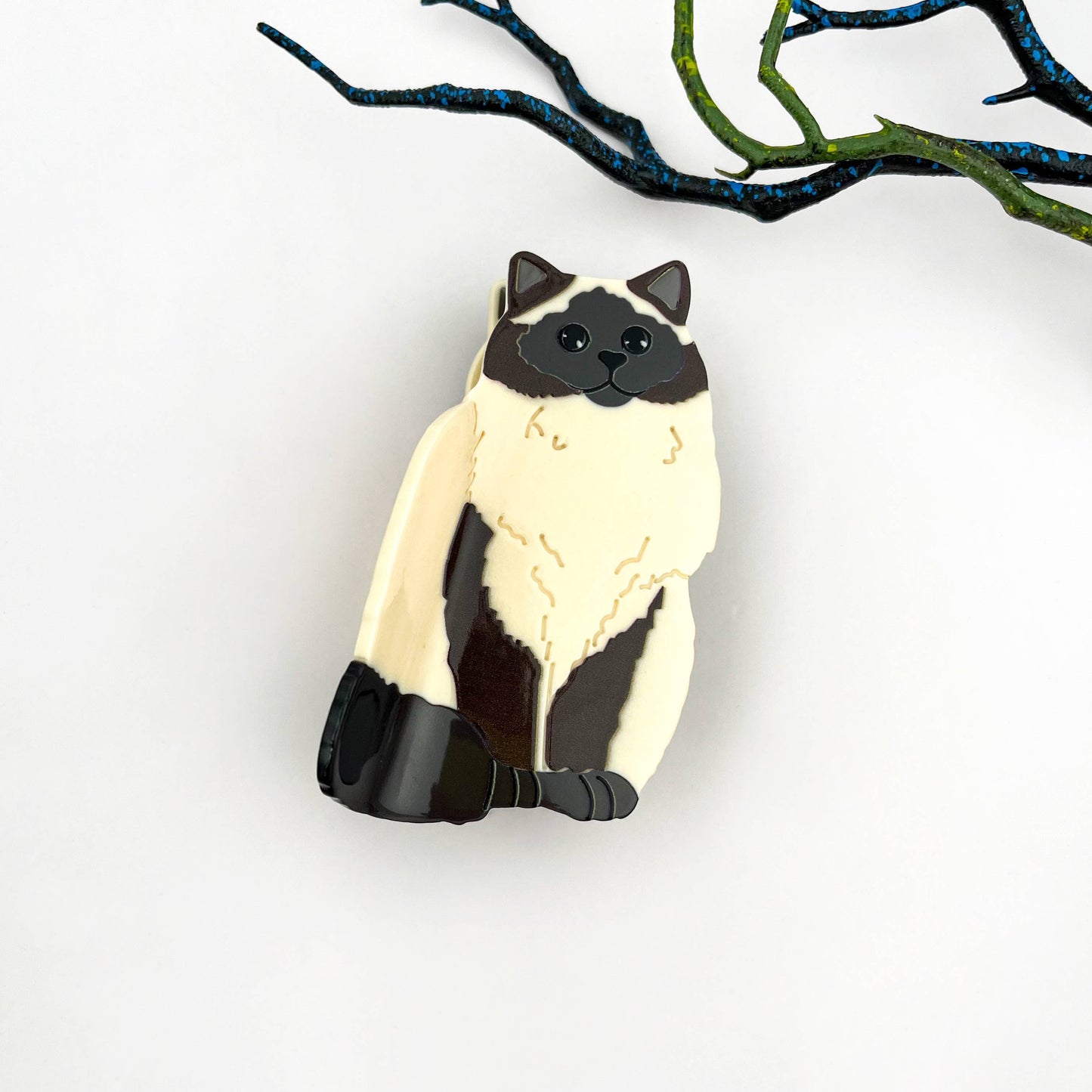 Black Cat Hair Claw Clip