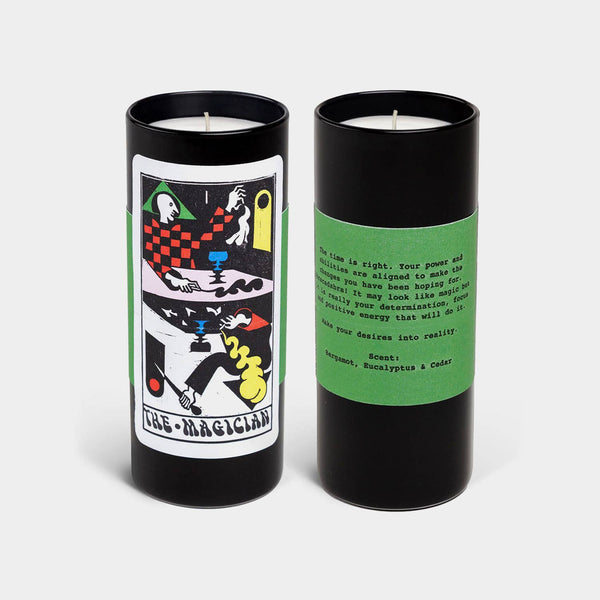 Tarot Magician Candle - 6" Tall & 60 Hr, Bergamot & Cedar