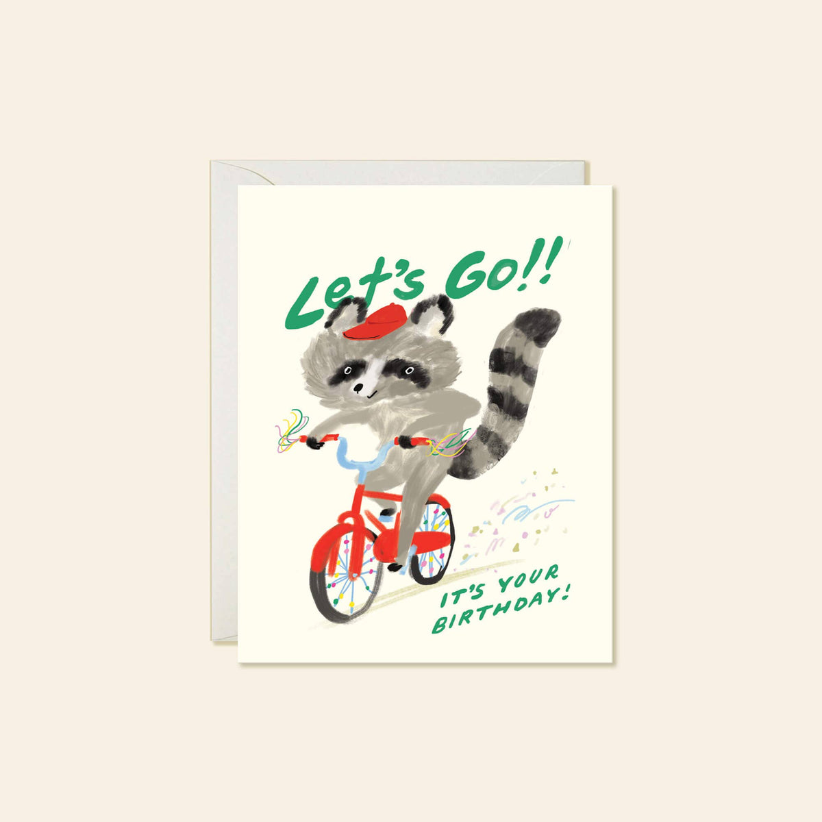 Let’s Go Raccoon Birthday Card