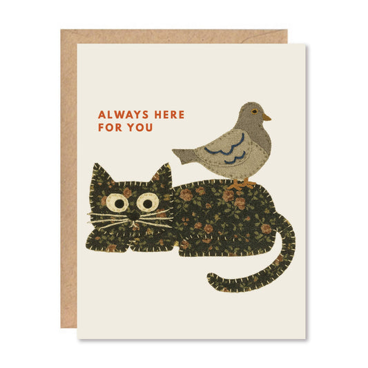 Always Here For You Cat & Bird Card