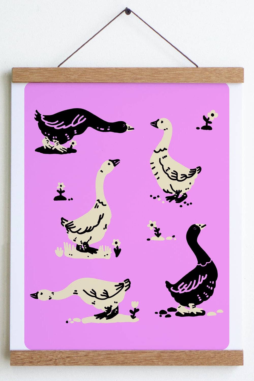Goose Morning Print: Purple Highlighter / Small - 8" x 10"