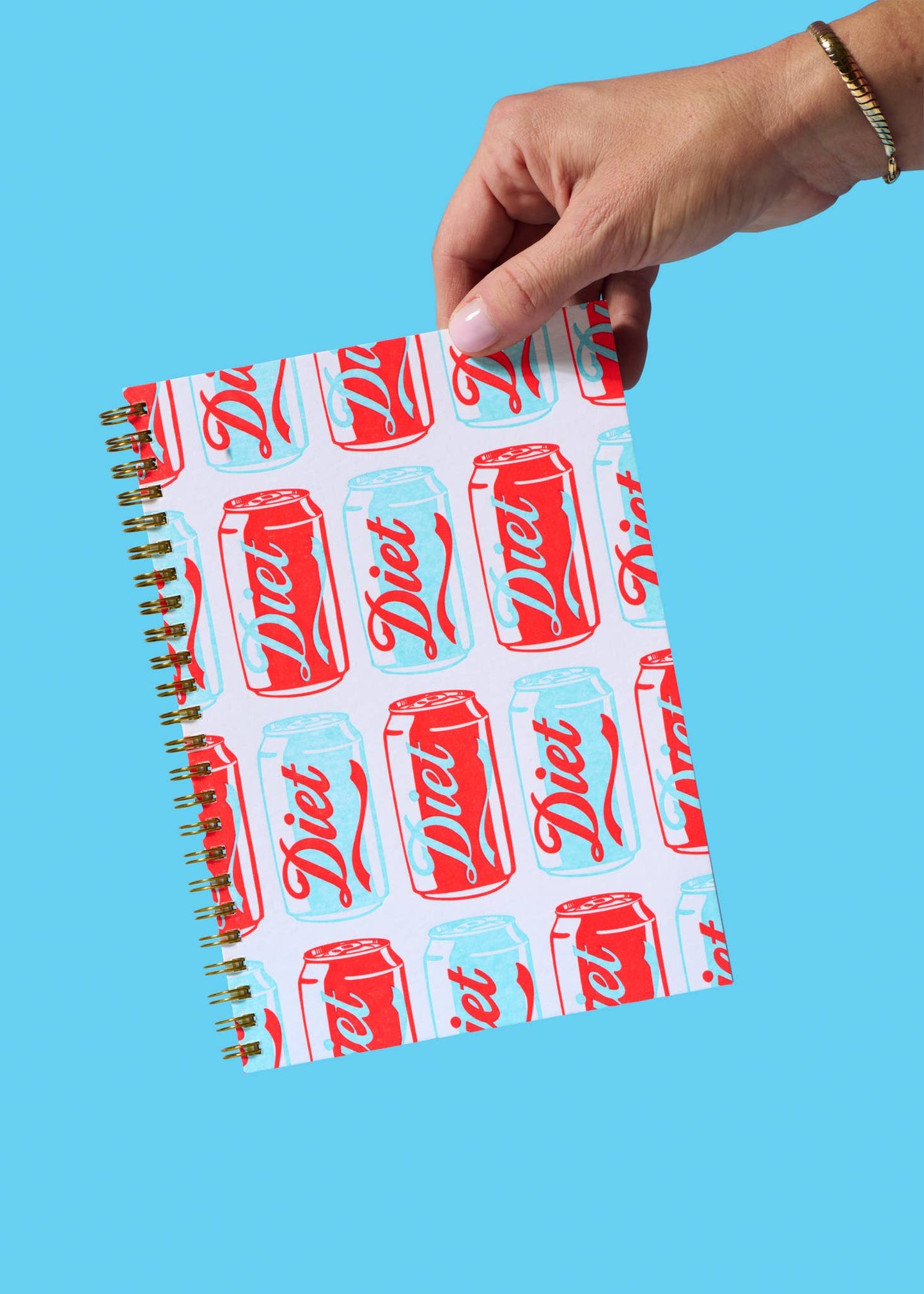 Letterpress A5 Lined Spiral Notebook—Diet Soda