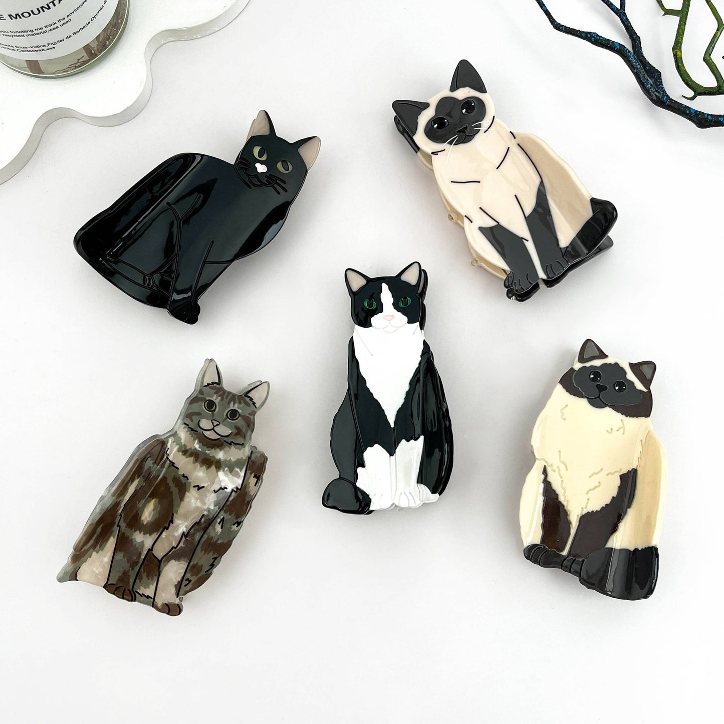 Black Cat Hair Claw Clip