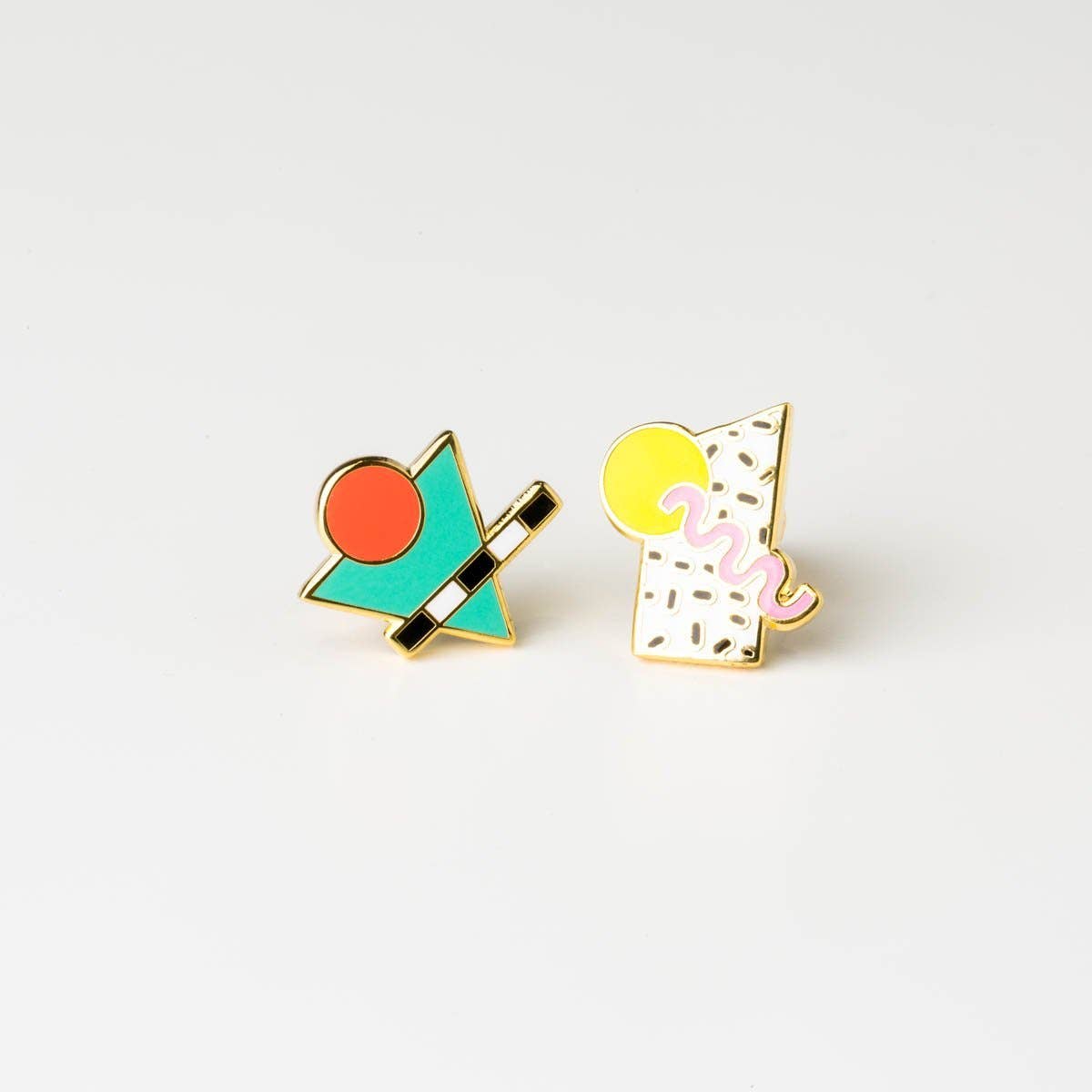 80's Memphis Style Earrings - Gold Geometric Earrings